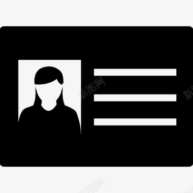 有女性照片的身份证图标图标