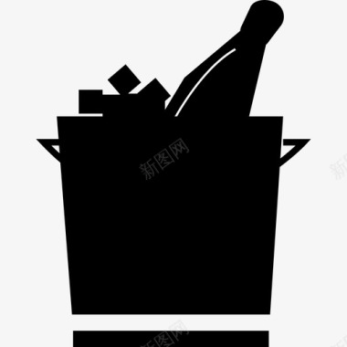 冰桶香槟食物图标图标