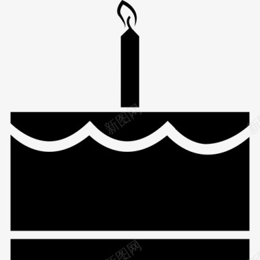 带蜡烛的生日蛋糕食物图标图标