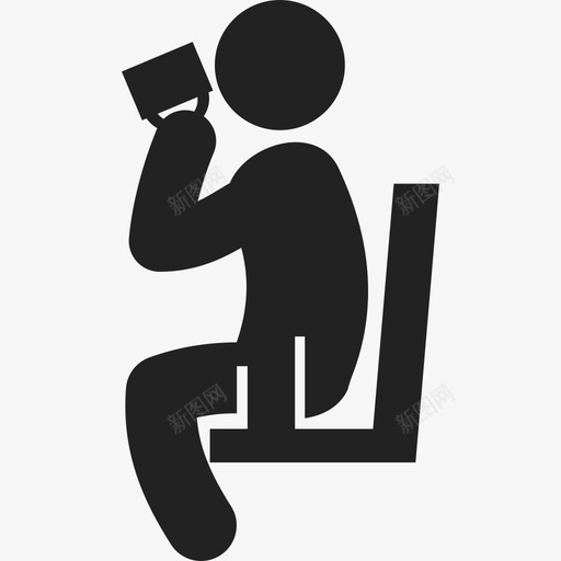 坐着喝酒的人人图标svg_新图网 https://ixintu.com 人 坐着喝酒的人