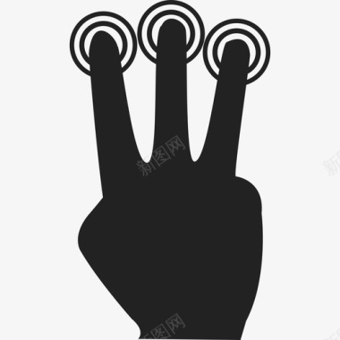 三指手手势手势图标图标
