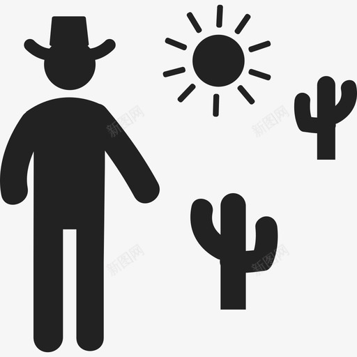沙漠上的牛仔人们人类图标svg_新图网 https://ixintu.com 人们 人类 沙漠上的牛仔