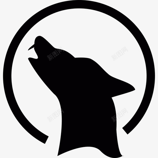 狼对着月亮嚎叫动物们图标svg_新图网 https://ixintu.com 动物们 狼对着月亮嚎叫