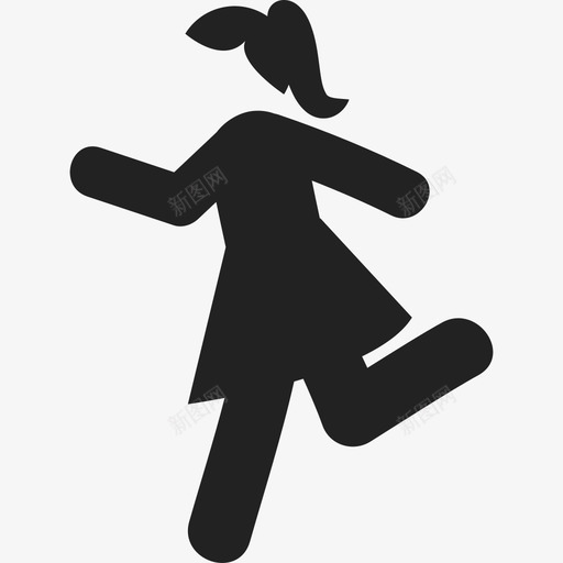 奔跑的女孩人人图标svg_新图网 https://ixintu.com 人 奔跑的女孩