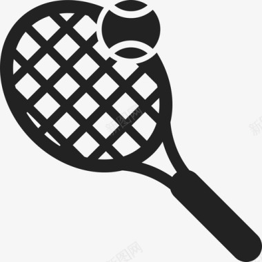 网球拍和球体育运动偶像图标图标