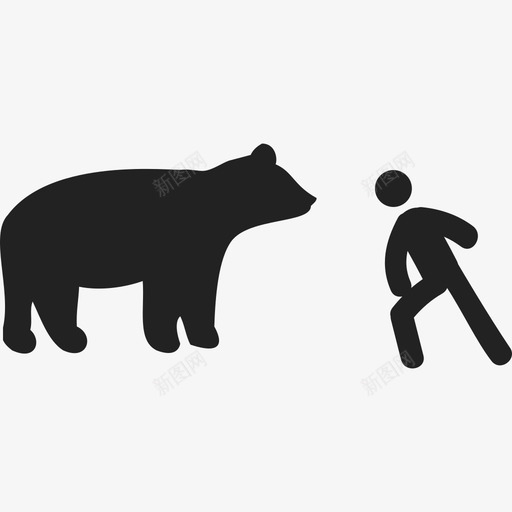 一个男人在一只熊面前人类3充满了图标svg_新图网 https://ixintu.com 一个男人在一只熊面前 人类3 充满了