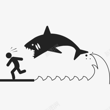 鲨鱼袭击人人图标图标