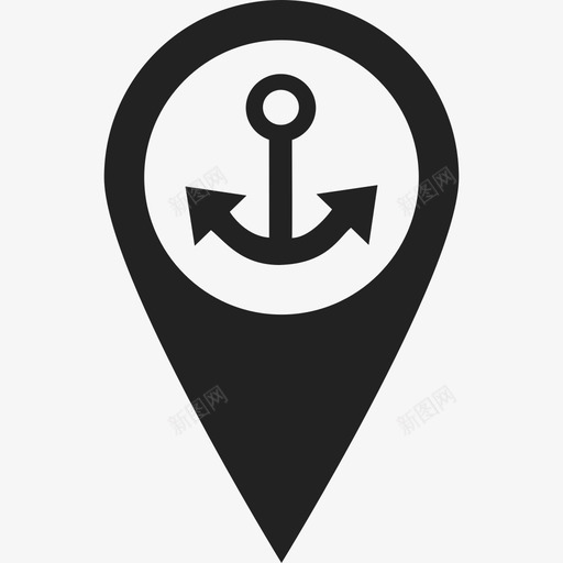 港口标志地图和旗帜地图图标svg_新图网 https://ixintu.com 地图 地图和旗帜 港口标志