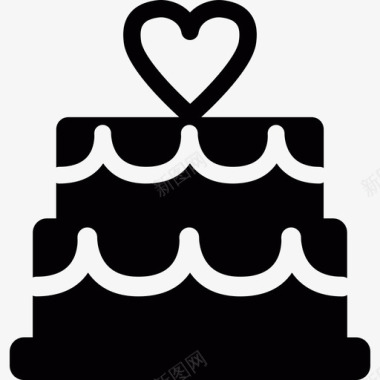 心形婚礼蛋糕图标图标