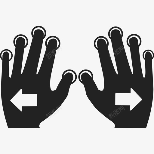 推动所有手指展开控制手势图标svg_新图网 https://ixintu.com 手势 控制 推动所有手指展开