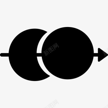 两个圆圈和一个箭头箭头图标图标
