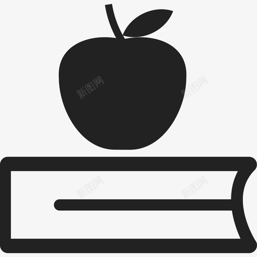 书和苹果教育填充图标svg_新图网 https://ixintu.com 书和苹果 填充 教育