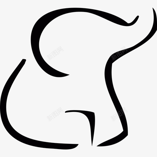 抽象的大象动物图标svg_新图网 https://ixintu.com 动物 抽象的大象