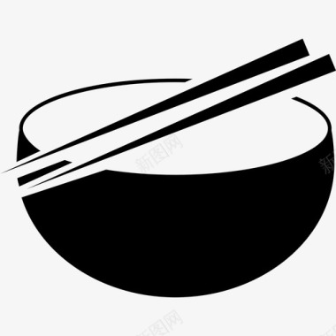 碗和中国筷子工具和器皿图标图标