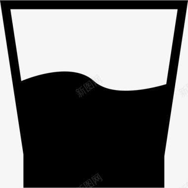 半满或半空的玻璃杯图标图标