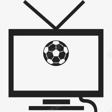 电视体育体育图标上的足球比赛图标