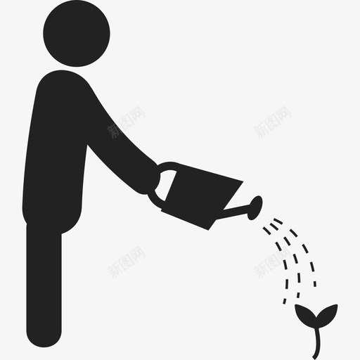 给植物浇水的人人人图标svg_新图网 https://ixintu.com 人 给植物浇水的人