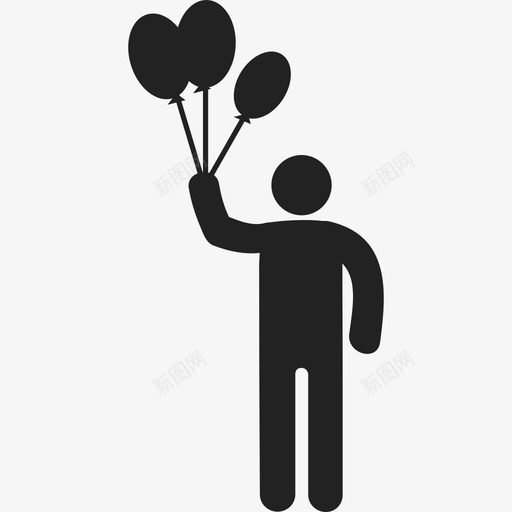 站着的人拿着气球人3满满的图标svg_新图网 https://ixintu.com 人3 满满的 站着的人拿着气球