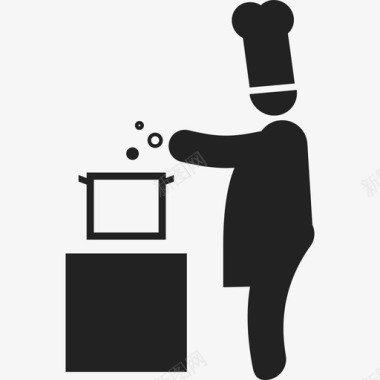 厨师烹饪人形3填充图标图标