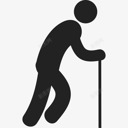 拿着拐杖的老人人们人类图标svg_新图网 https://ixintu.com 人们 人类 拿着拐杖的老人