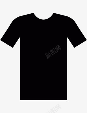 黑色T恤时尚图标图标
