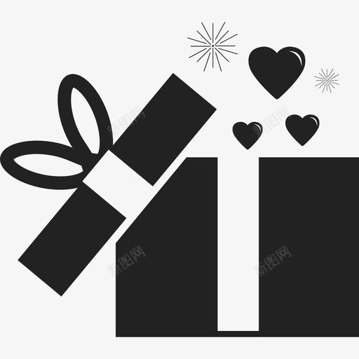 打开礼品盒庆祝活动图标svg_新图网 https://ixintu.com 庆祝活动 打开礼品盒