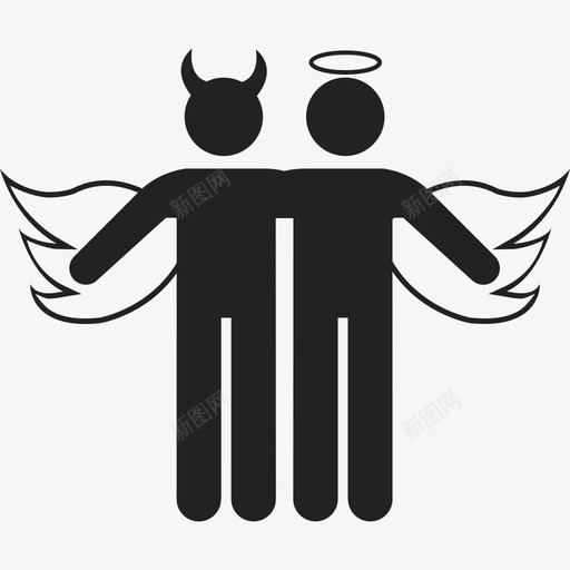 天使和恶魔人类图标svg_新图网 https://ixintu.com 人类 天使和恶魔