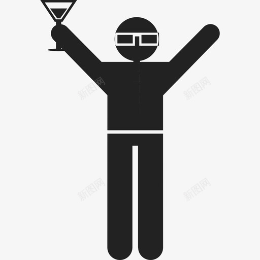 在派对上戴着眼镜和鸡尾酒的人人们人类图标svg_新图网 https://ixintu.com 人们 人类 在派对上戴着眼镜和鸡尾酒的人