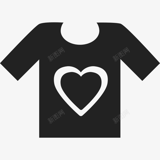 印有心形时尚庆典的T恤图标svg_新图网 https://ixintu.com 印有心形 庆典的T恤 时尚