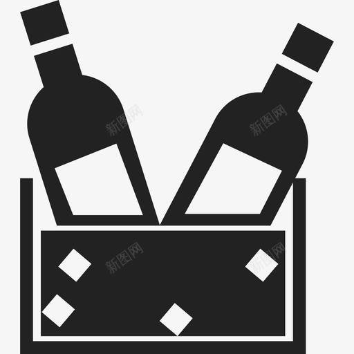 盒子里的酒瓶食物庆祝活动图标svg_新图网 https://ixintu.com 庆祝活动 盒子里的酒瓶 食物