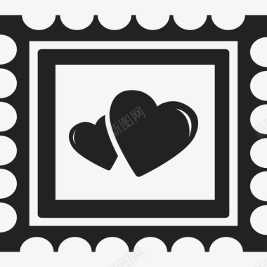 爱情邮票庆祝活动图标图标