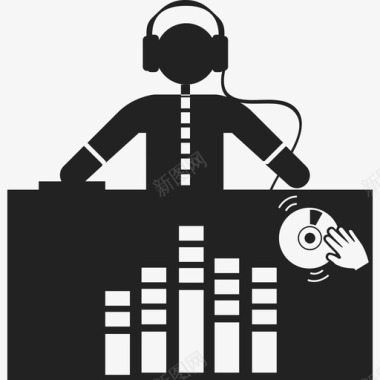DJ混合音乐人人图标图标