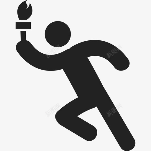 拿着奥运火炬奔跑的人人人图标svg_新图网 https://ixintu.com 人 拿着奥运火炬奔跑的人