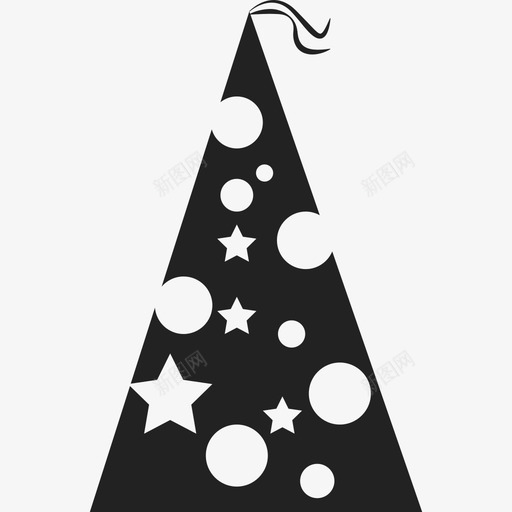 带有圆点和星星的生日帽时尚庆祝图标svg_新图网 https://ixintu.com 带有圆点和星星的生日帽 庆祝 时尚