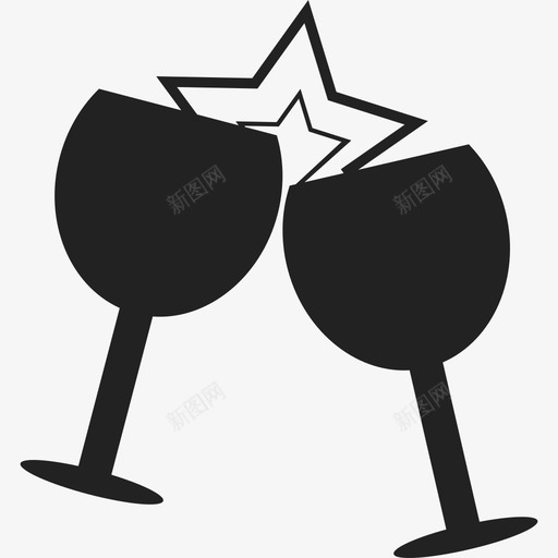庆祝用的玻璃杯食物庆祝活动图标svg_新图网 https://ixintu.com 庆祝活动 庆祝用的玻璃杯 食物