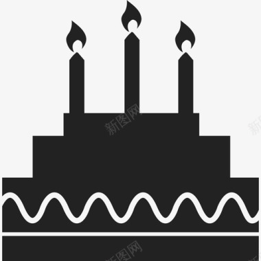 生日蛋糕有蜡烛食物庆祝活动图标图标