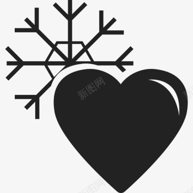 冬天的爱形状庆祝图标图标