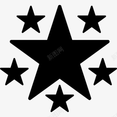 五角大楼是由星星形状星星组成的图标图标