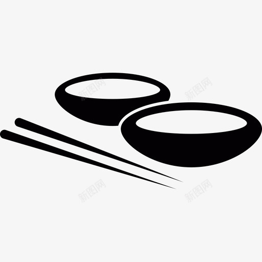 两只碗和筷子工具和器具日本图标svg_新图网 https://ixintu.com 两只碗和筷子 工具和器具 日本