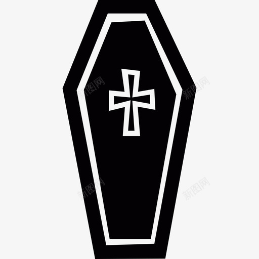 棺材上的十字架2013年万圣节图标svg_新图网 https://ixintu.com 2013年万圣节 棺材上的十字架