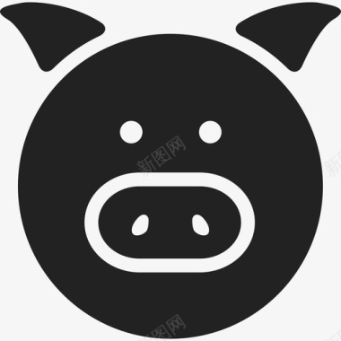 猪肖像动物野生动物图标图标