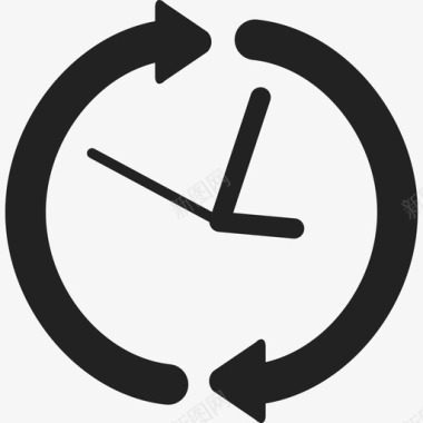 带圆箭头的时钟工具和器具图标图标
