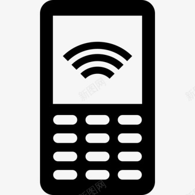 带Wifi信号的手机工具和器具电话图标图标