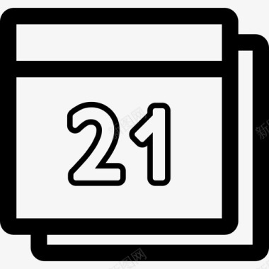 第21天的日历页工具和器具universal04图标图标