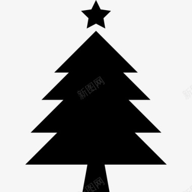 圣诞树有星星形状圣诞图标图标