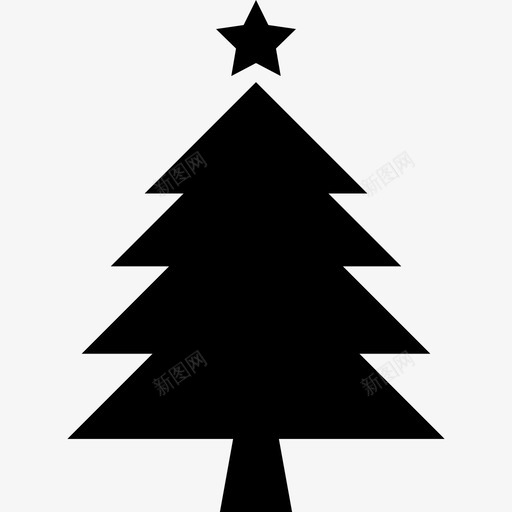 圣诞树有星星形状圣诞图标svg_新图网 https://ixintu.com 圣诞 圣诞树有星星 形状