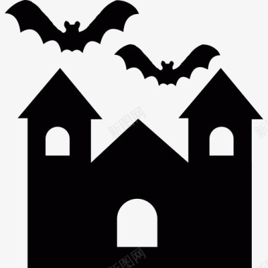 万圣节魔幻般的令人毛骨悚然的公寓蝙蝠形状2013年万圣节图标图标