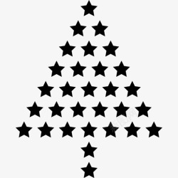 是由圣诞树是由星星形状圣诞节做成的图标高清图片