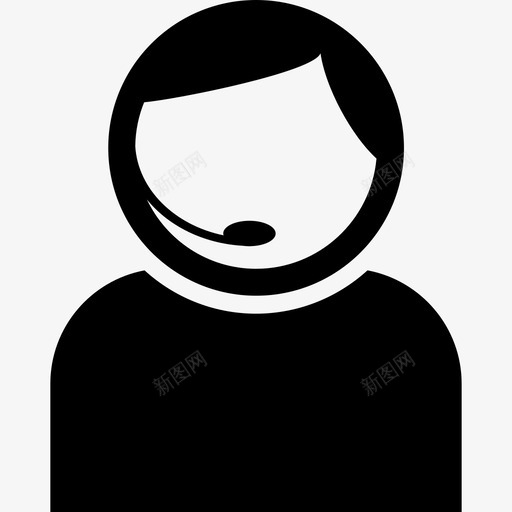 与耳机人物电话图标通信的呼叫中心人员svg_新图网 https://ixintu.com 与耳机 人物 电话图标通信的呼叫中心人员
