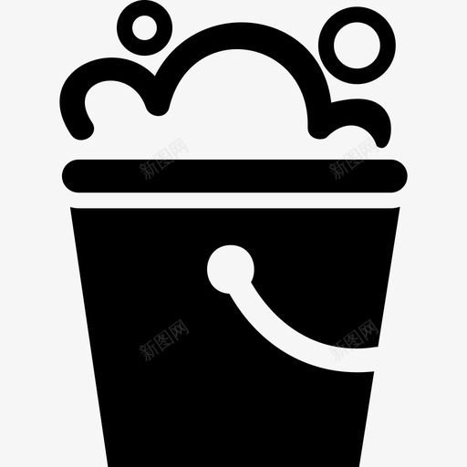 带气泡的桶清洁图标svg_新图网 https://ixintu.com 带气泡的桶 清洁